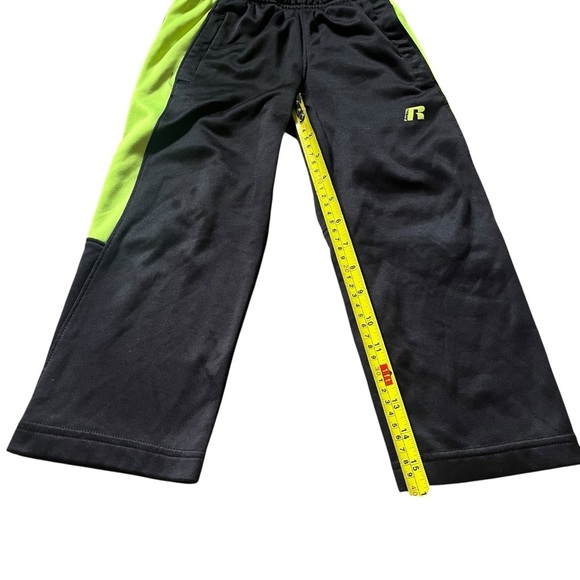 🌼 5/$25 Russell Boys Black Neon Green Track Pants XS (4–5) | Athletic Joggers - Picture 8 of 11